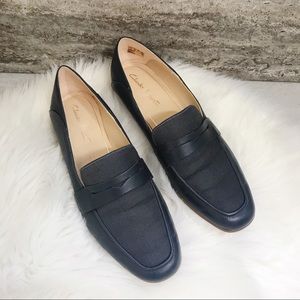 clarks grey loafers